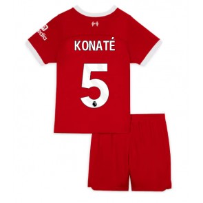 Maillot de foot Liverpool Ibrahima Konate #5 Domicile enfant 2023-24 Manches Courte (+ pantalon court)